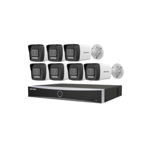 7 كاميرات مراقبة - IP بدقة 6 ميجابكسل +جهاز تسجيل 8 قنوات يدعم حتي 8 ميجا NVR